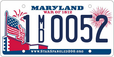 MD license plate 1MD0052