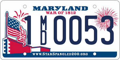 MD license plate 1MD0053