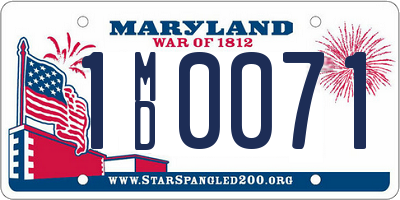 MD license plate 1MD0071