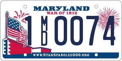 MD license plate 1MD0074