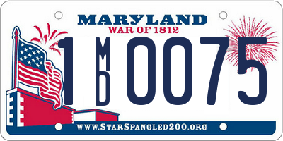 MD license plate 1MD0075