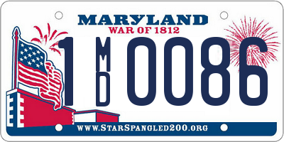 MD license plate 1MD0086