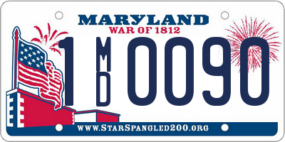 MD license plate 1MD0090