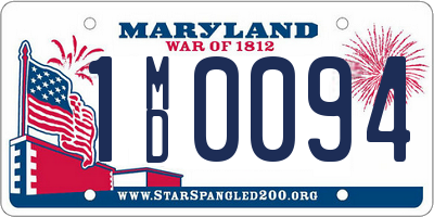 MD license plate 1MD0094