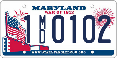 MD license plate 1MD0102