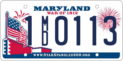 MD license plate 1MD0113