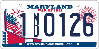 MD license plate 1MD0126