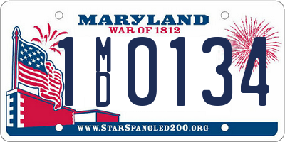 MD license plate 1MD0134