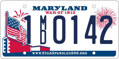 MD license plate 1MD0142