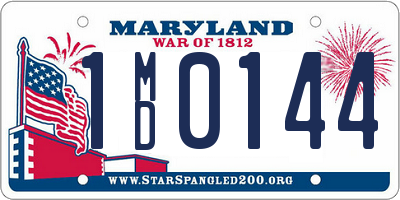 MD license plate 1MD0144