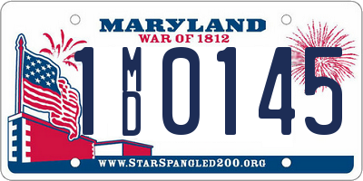 MD license plate 1MD0145