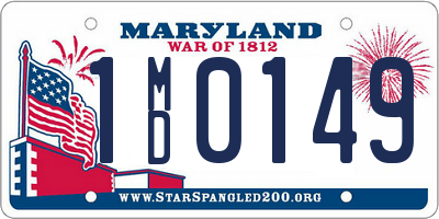 MD license plate 1MD0149