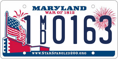 MD license plate 1MD0163