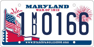 MD license plate 1MD0166