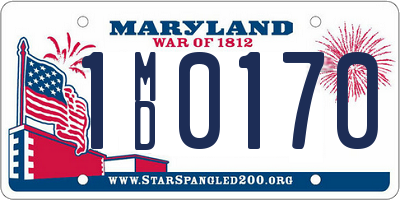 MD license plate 1MD0170