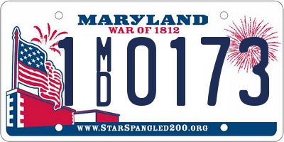 MD license plate 1MD0173