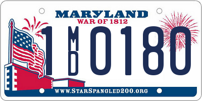 MD license plate 1MD0180