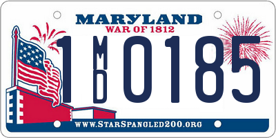 MD license plate 1MD0185