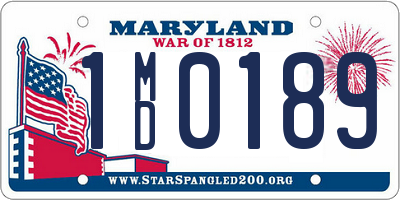 MD license plate 1MD0189