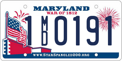 MD license plate 1MD0191