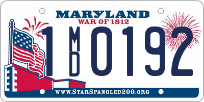 MD license plate 1MD0192