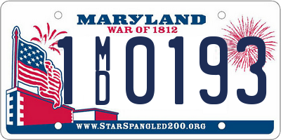 MD license plate 1MD0193