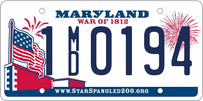 MD license plate 1MD0194