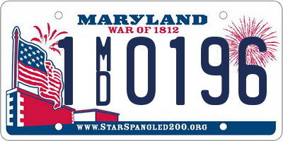 MD license plate 1MD0196