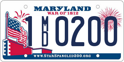 MD license plate 1MD0200