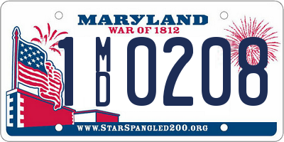 MD license plate 1MD0208