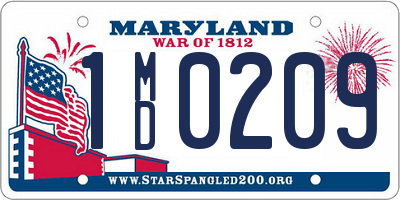 MD license plate 1MD0209