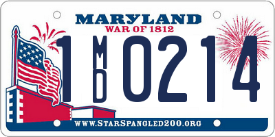 MD license plate 1MD0214