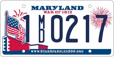 MD license plate 1MD0217