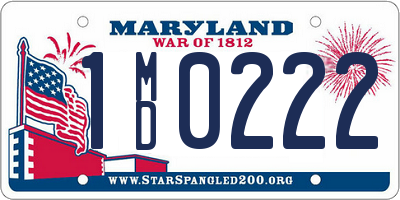 MD license plate 1MD0222