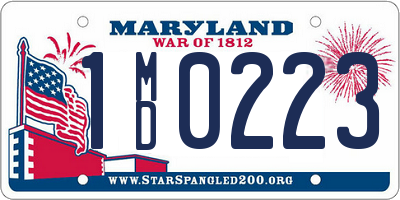 MD license plate 1MD0223