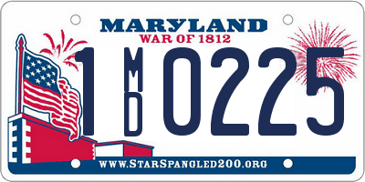 MD license plate 1MD0225