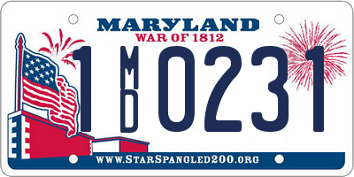 MD license plate 1MD0231