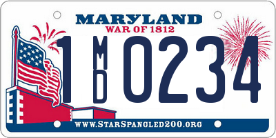 MD license plate 1MD0234