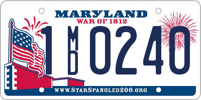 MD license plate 1MD0240