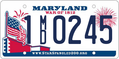 MD license plate 1MD0245