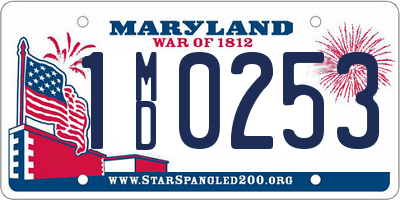 MD license plate 1MD0253