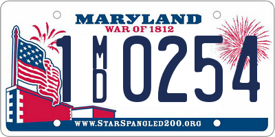 MD license plate 1MD0254