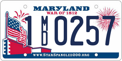 MD license plate 1MD0257