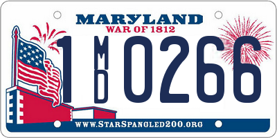 MD license plate 1MD0266