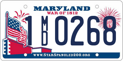 MD license plate 1MD0268