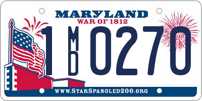 MD license plate 1MD0270