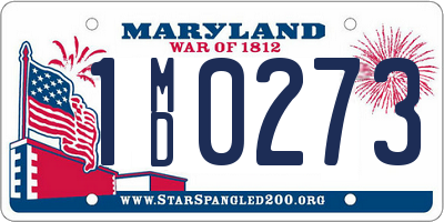 MD license plate 1MD0273