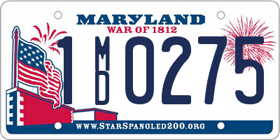 MD license plate 1MD0275