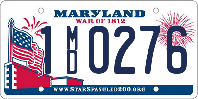 MD license plate 1MD0276