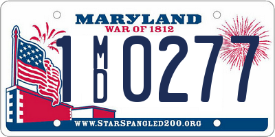 MD license plate 1MD0277